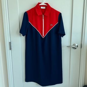 Lacoste Women’s Flowy Zip Collar Colourblock Polo Dress